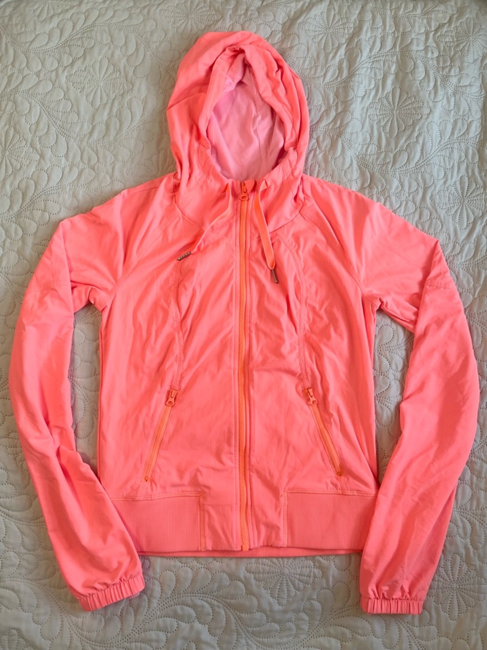 Lululemon Street To Studio Jacket Coral Orange Zip Hoodie Jacket  Size 4